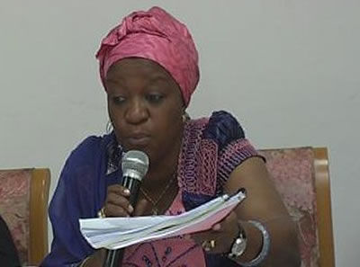 Hon. Mrs Zainab Bangura delivering statement