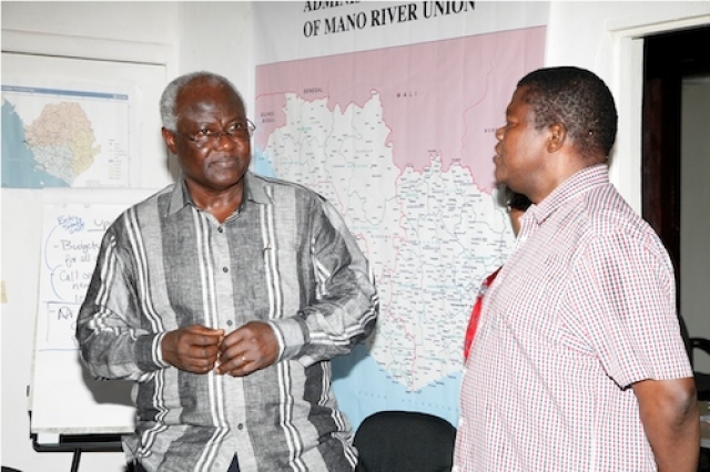 H E President Ernest Bai Koroma and Dr Mufunda WHO Representative WHO/Saffea Gborie