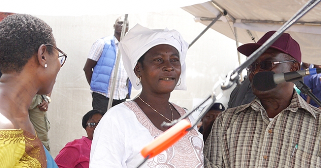 Adama Sankou, an Ebola survivor, was released from the Makheni Ebola treatment unit on 24 August 2015, Sierra Leone.