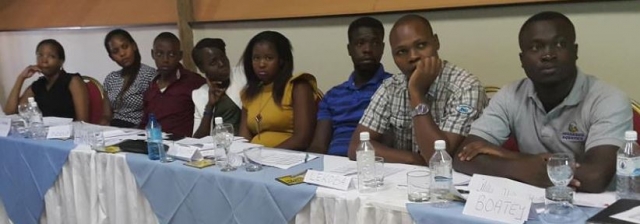 Participants listening to a demonstration of teaching methods