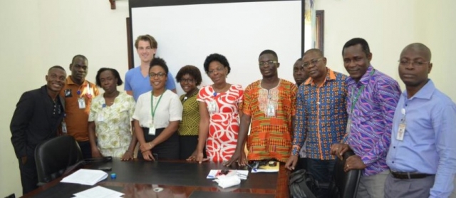 Photo de famille avec le groupe Communication et Mobilisation Sociale