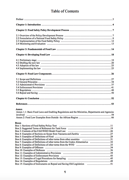 Food Safety and Nutrition Food Law Guidelines 