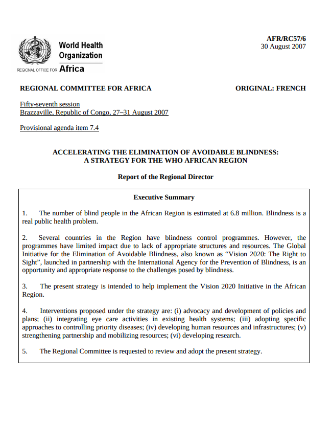  Action Plan for the Prevention of Avoidable Blindness and Visual Impairment 2009-2013 [6.7 MB]