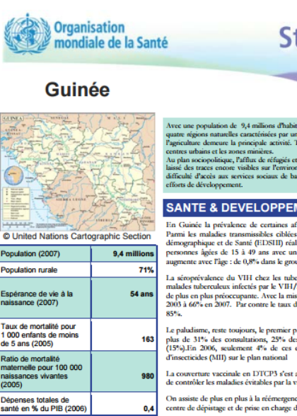 Un aperçu de la Stratégie de Coopération: Guinée