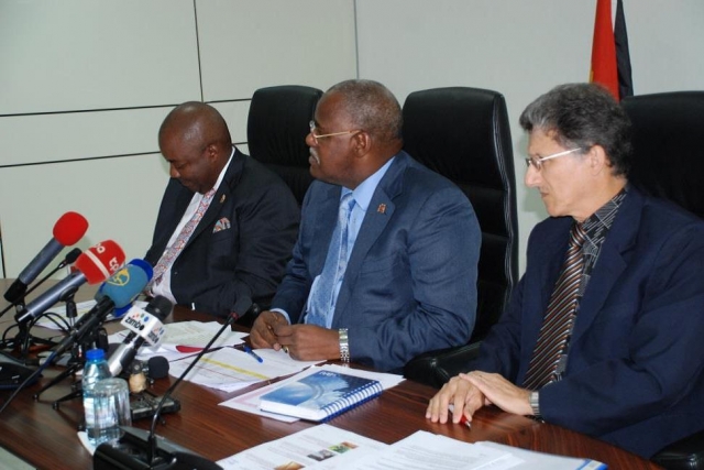 Ministry of Health Representatives and WHO Representative during a media Conference to disclose details on AVW in Angola actual RI data