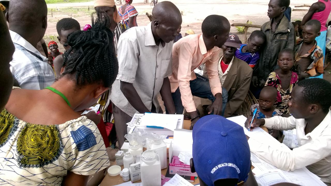 The mobile medical team reaching the vulnerable population in Movolo. Photo WHO.