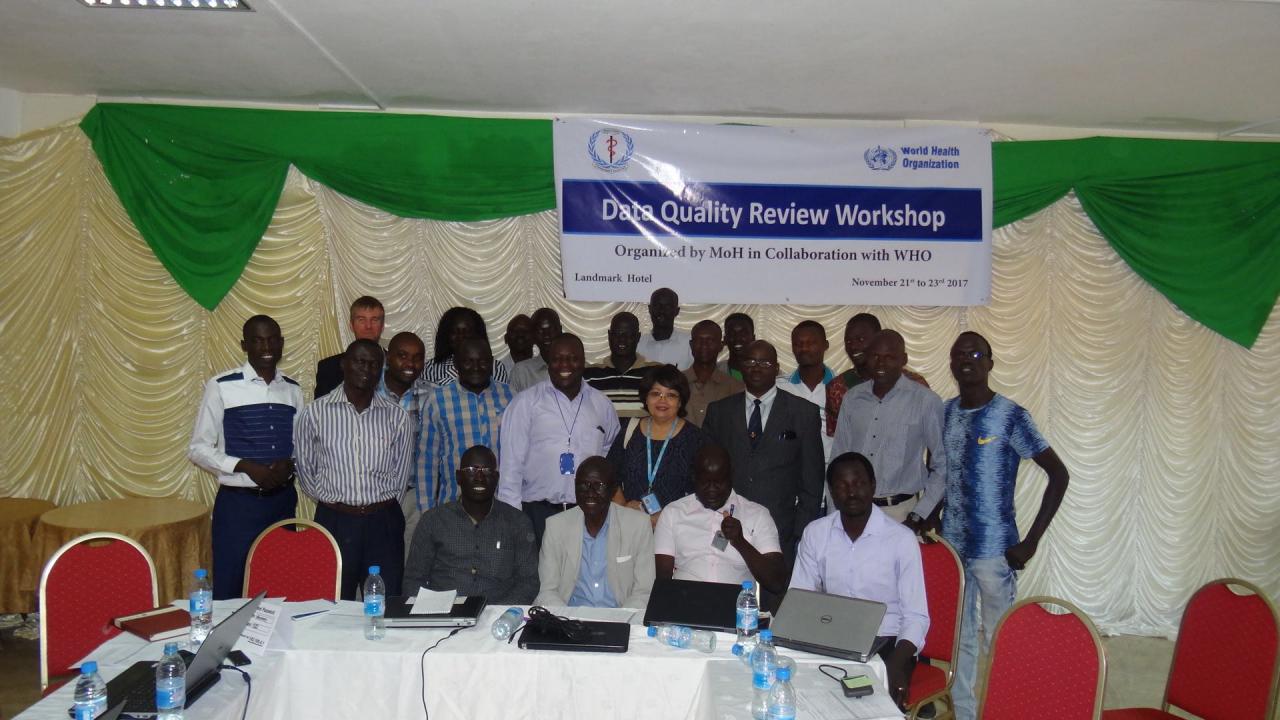 Group photo of participants at the Data quality review workshop. Photo:WHO