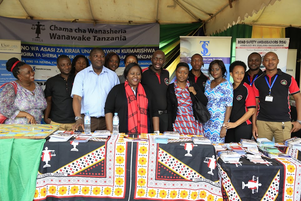 Team in a group photo during the exhibition