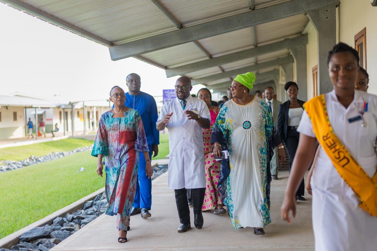 Dr Moeti and her team tour the Health Facility