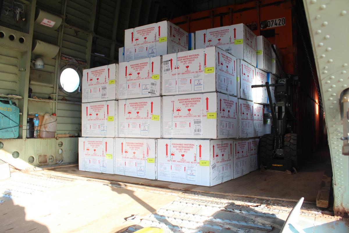 Delivery of cholera vaccines in South Sudan.