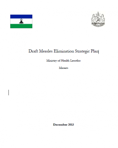 DRAFT-Lesotho Measles Elimination strategic plan WHO Lesotho