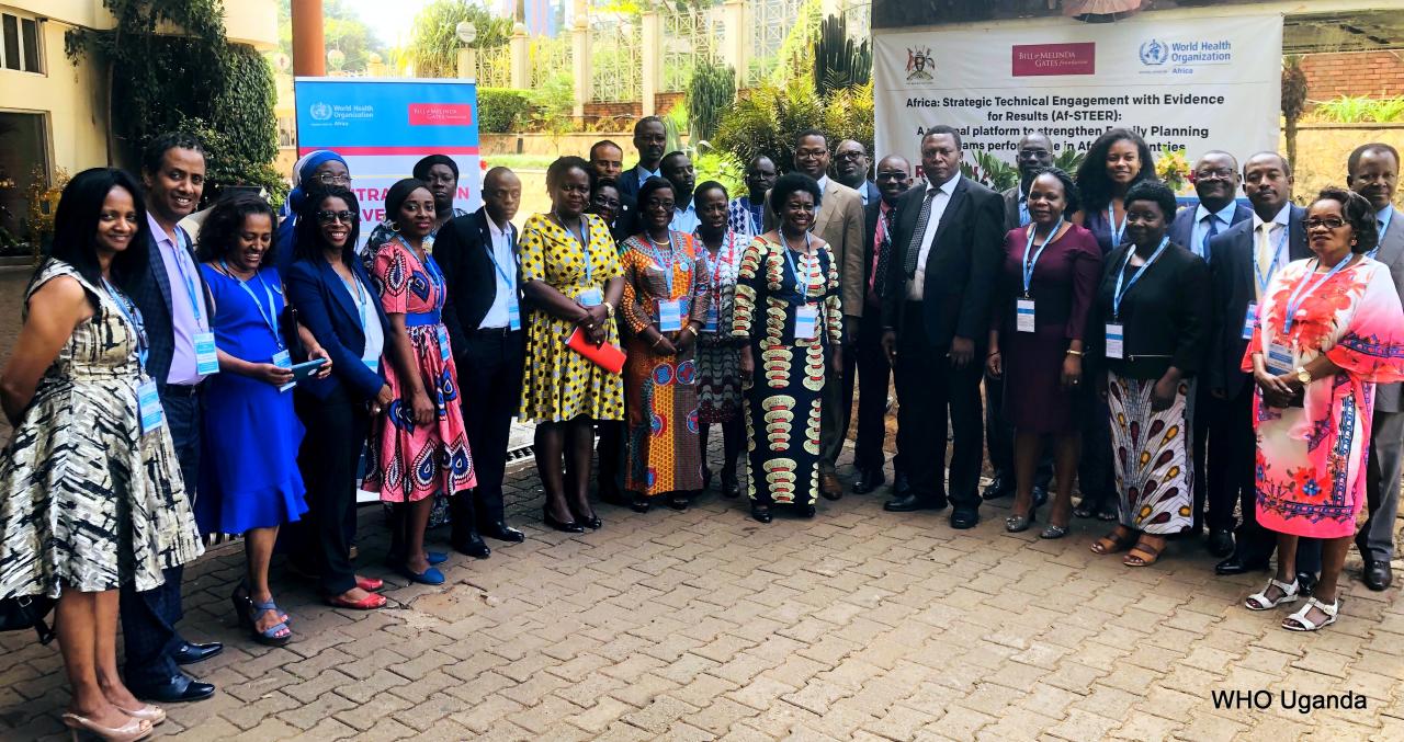 WHO and country participants at the meeting in Kampala 