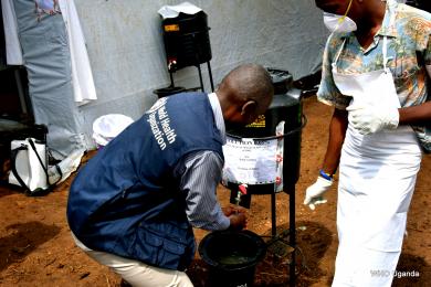 Hand-washing in Chlorine solution 