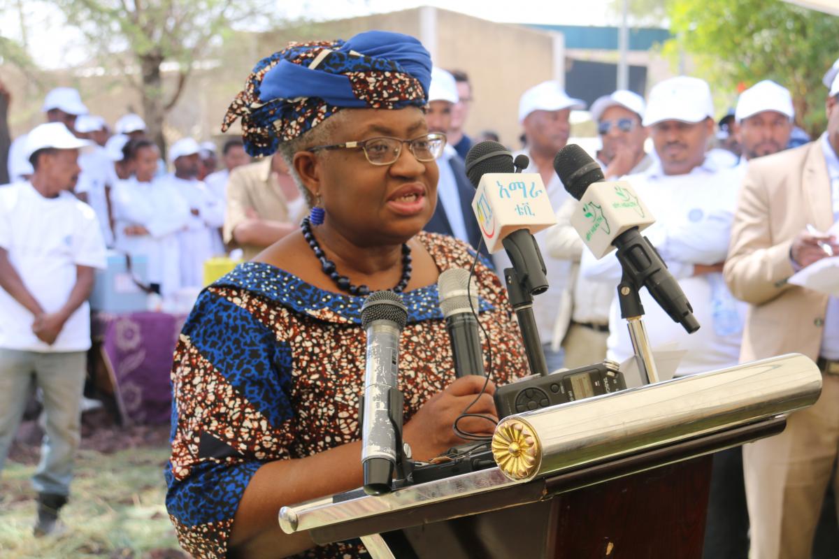 Gavi Board Chair, Dr Ngozi Okonjo-Iweala delivering remark during MCV2 launch