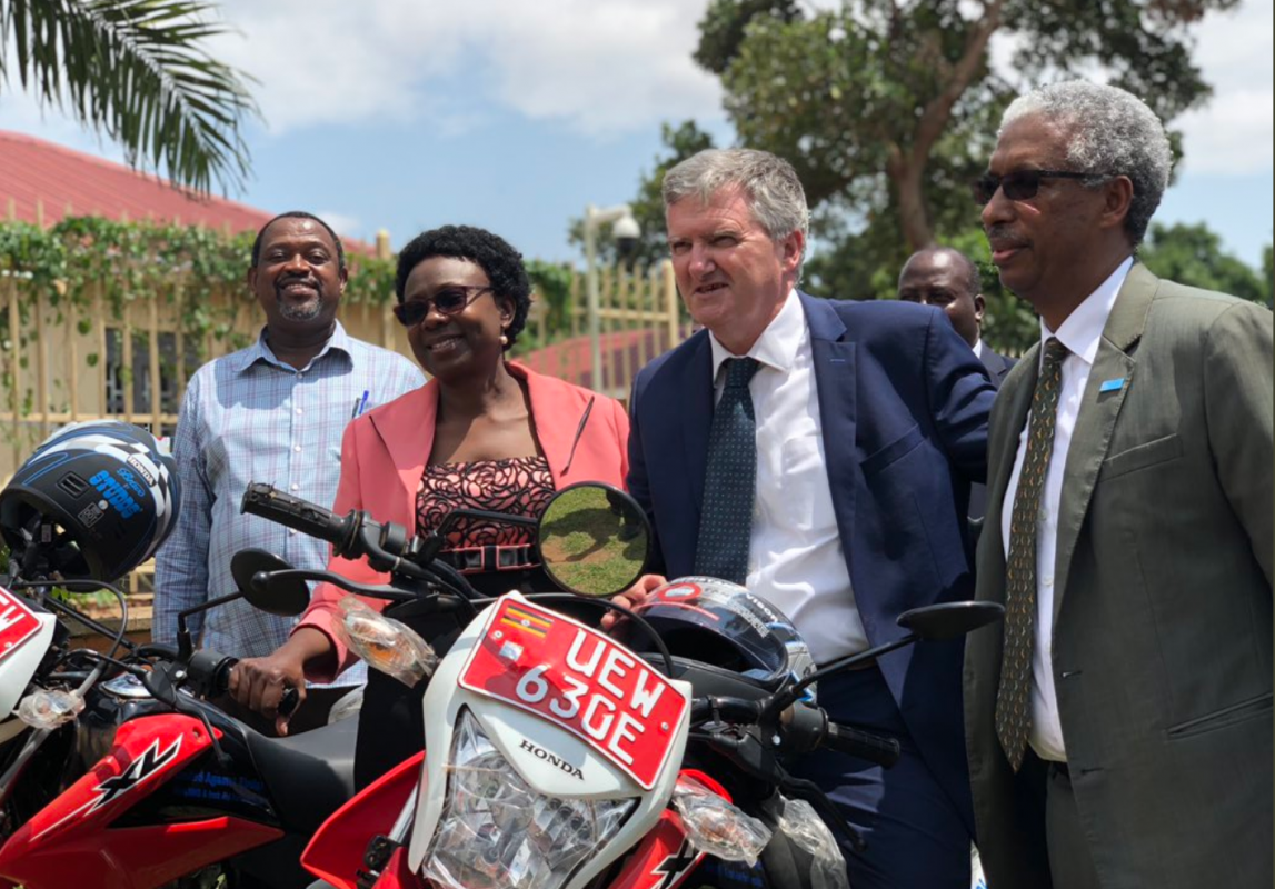 L-R: Commissioner National Disease Control Dr Patrick Tusiime, Minister of Health Dr Jane Ruth Aceng, Ireland Ambassador to Uganda Amb William Carlos and WHO Representative in Uganda Dr Yonas Tegegn Woldemariam