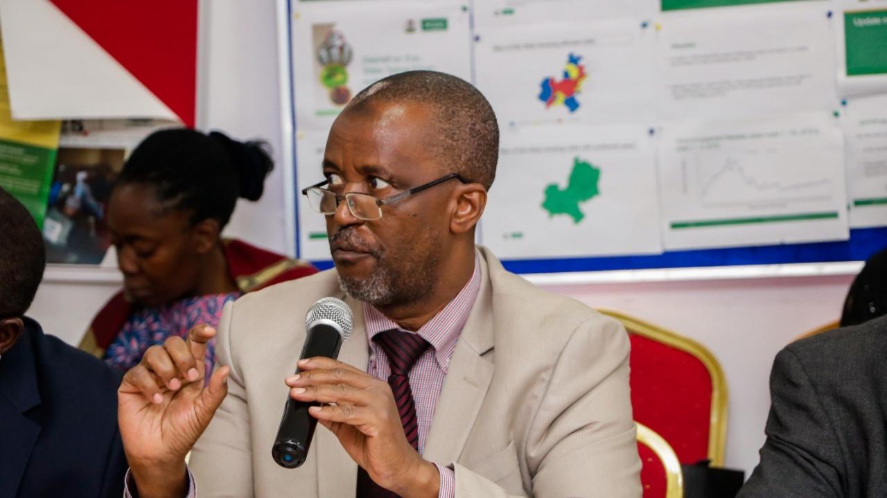 Project Manager, Dr Abdulmimini Usman addressing staff in Abuja