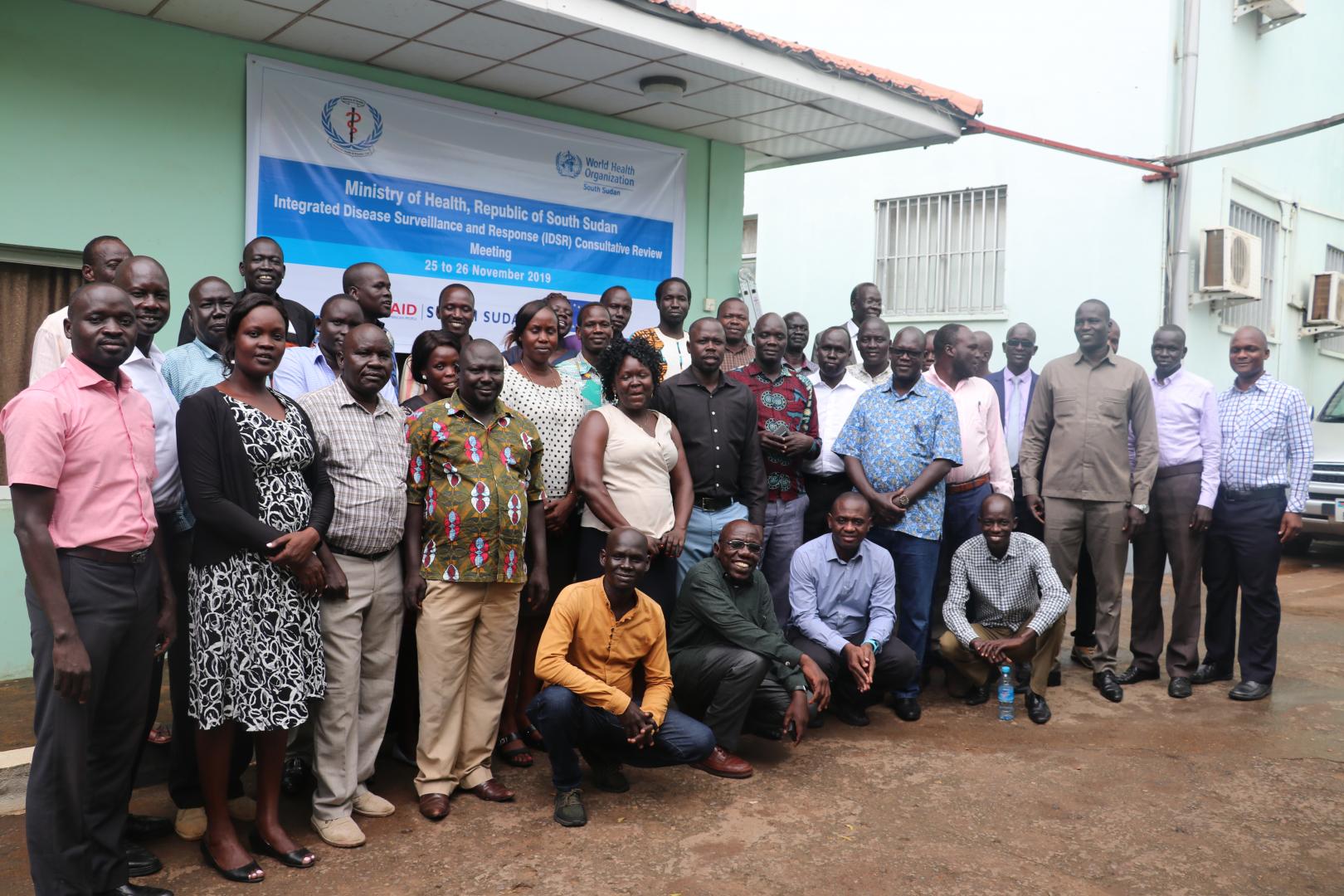 Participants of the IDSR training poses for a group photo in Juba