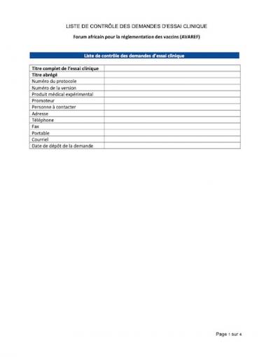 GUIDES AVAREF - Outils d’évaluation des demandes d’autorisation d’essais cliniques par les comités d'éthique et les autorités nationales de réglementation en Afrique