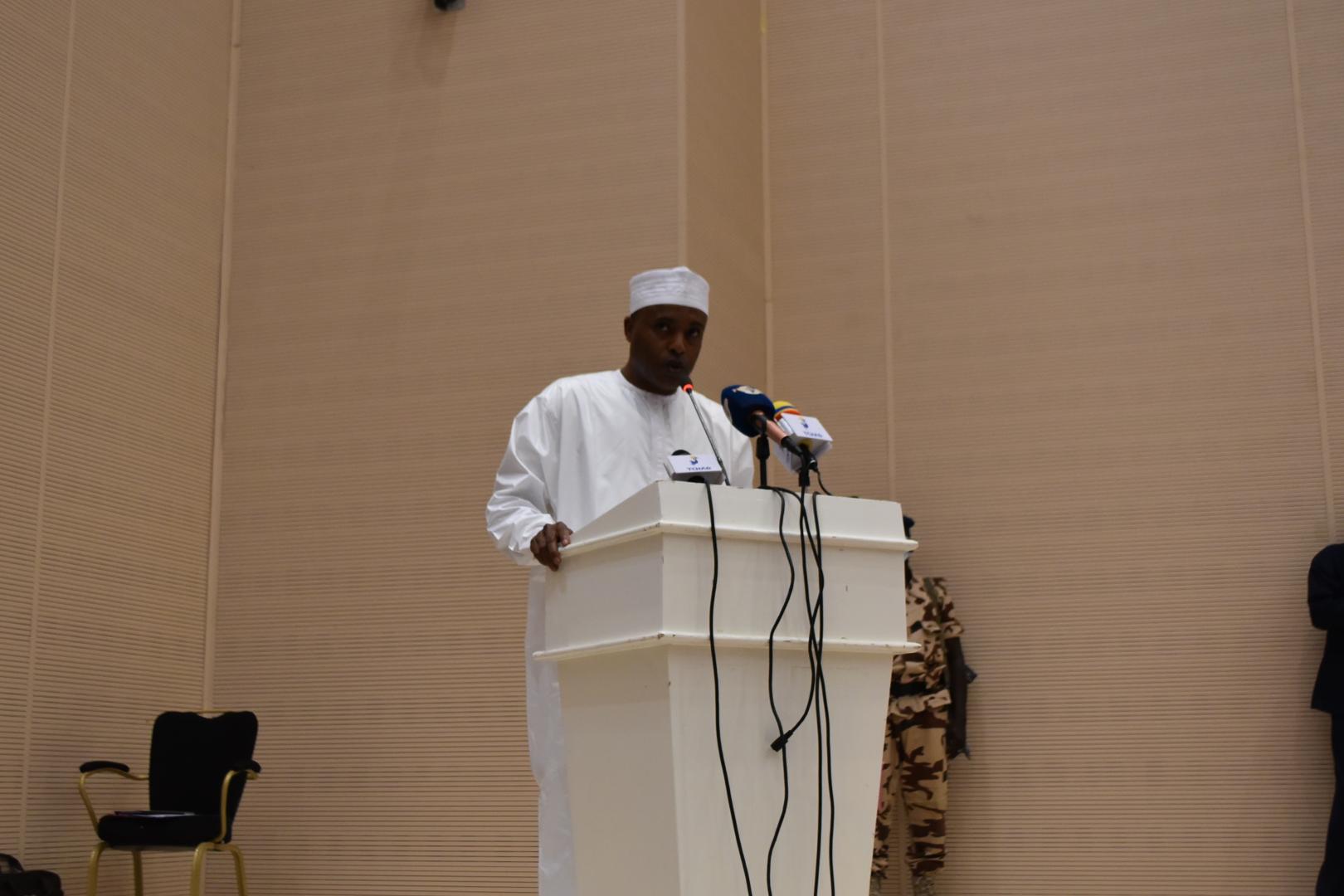 Dr Abdoulaye Sabre Fadoul, Ministre de la santé Publique et à la Solidarité nationale lors de son intervention