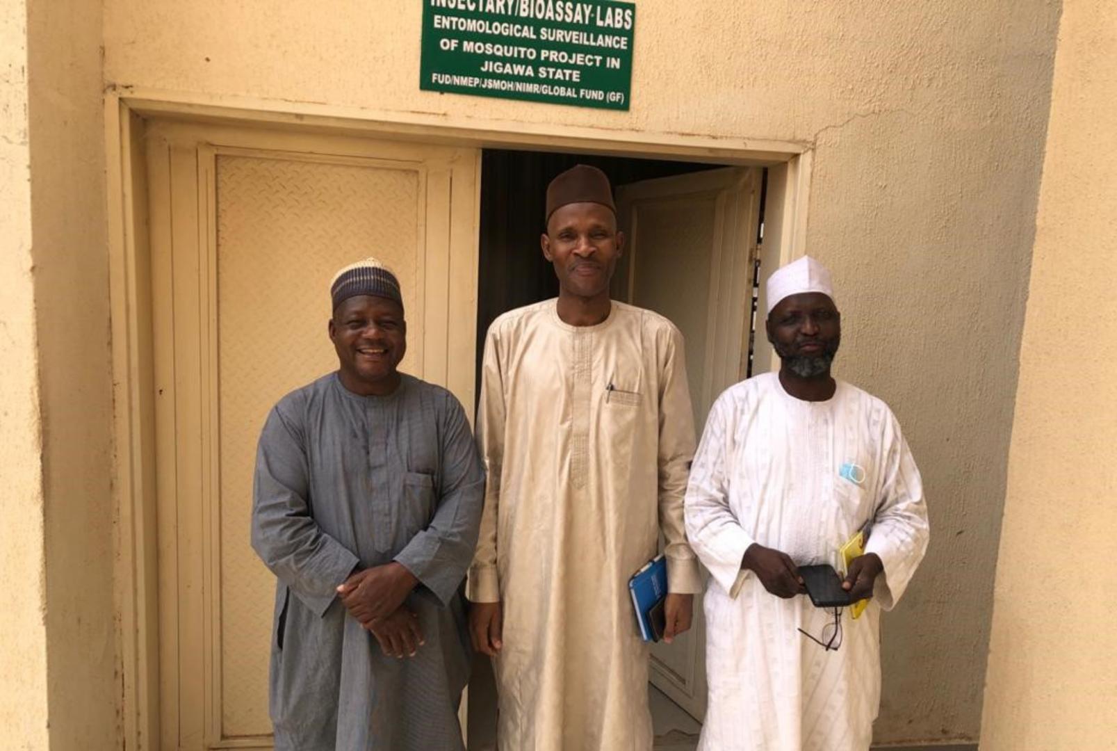 L-R:- Dr Musa Mustapha Dogara, Principal Investigator - Dr Jalal-Eddeen Saleh, of WHO and  Mr Bilya Haruna, Program Manager, State Malaria Elimination Programme