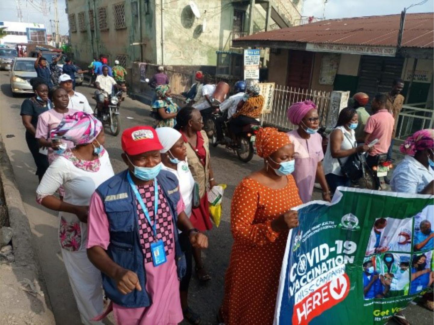 A sensitization train in one of the settlements in Osun State