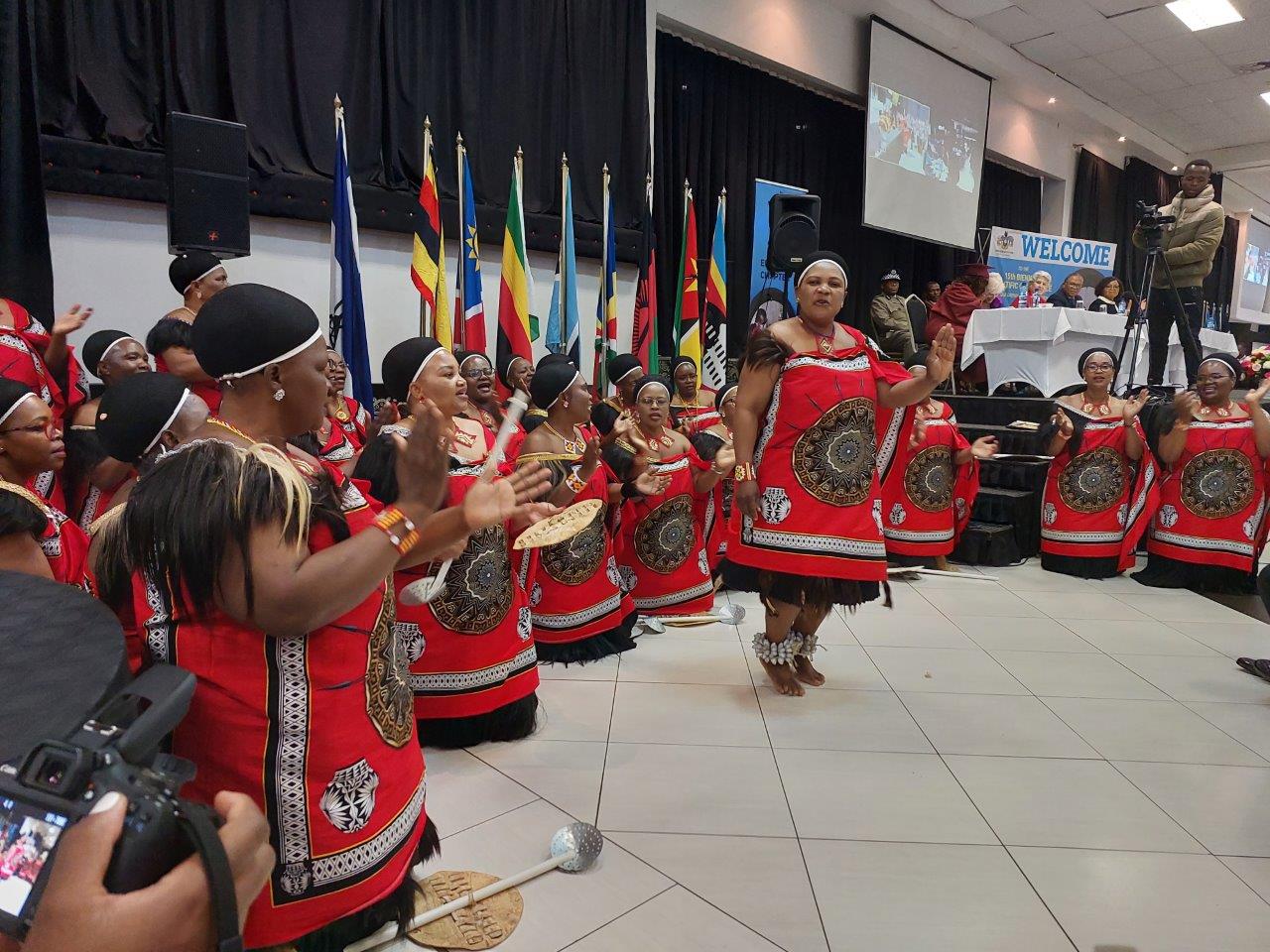 Nurses from Eswatini entertaining the crowd 