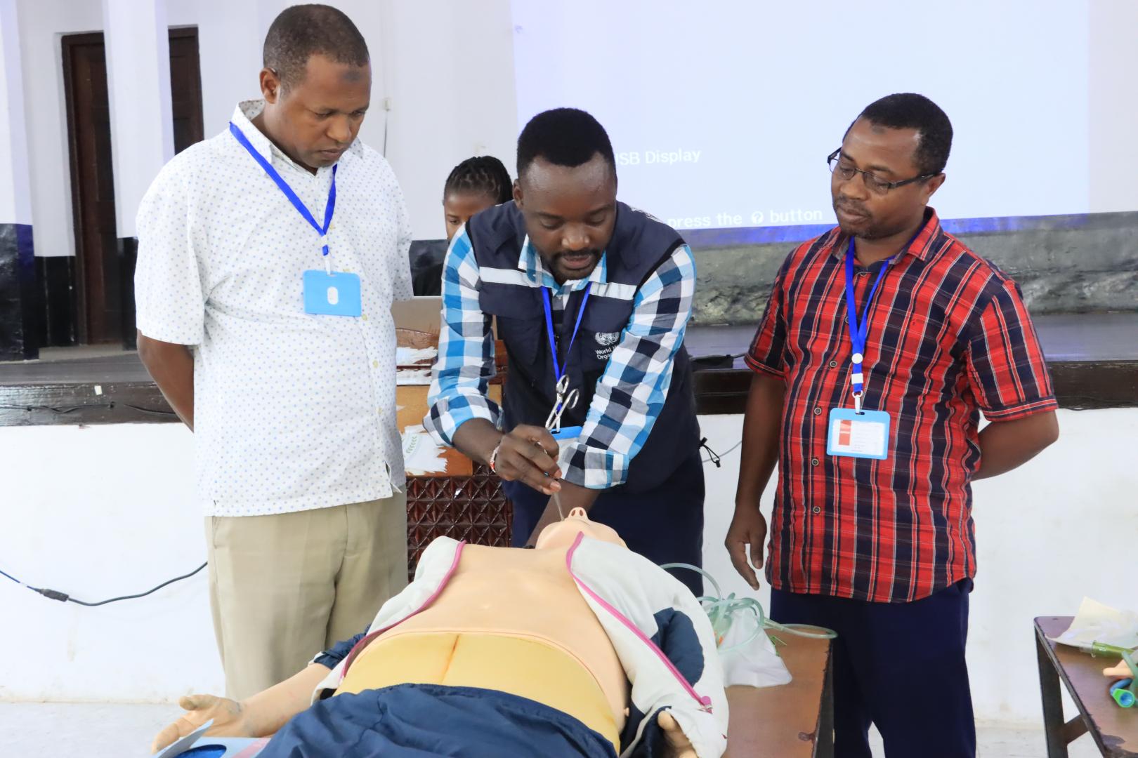 Hands on practical session during the training