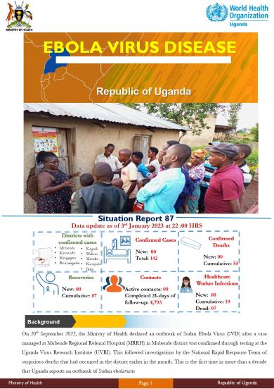 Ebola Virus Disease in Uganda SitRep - 87