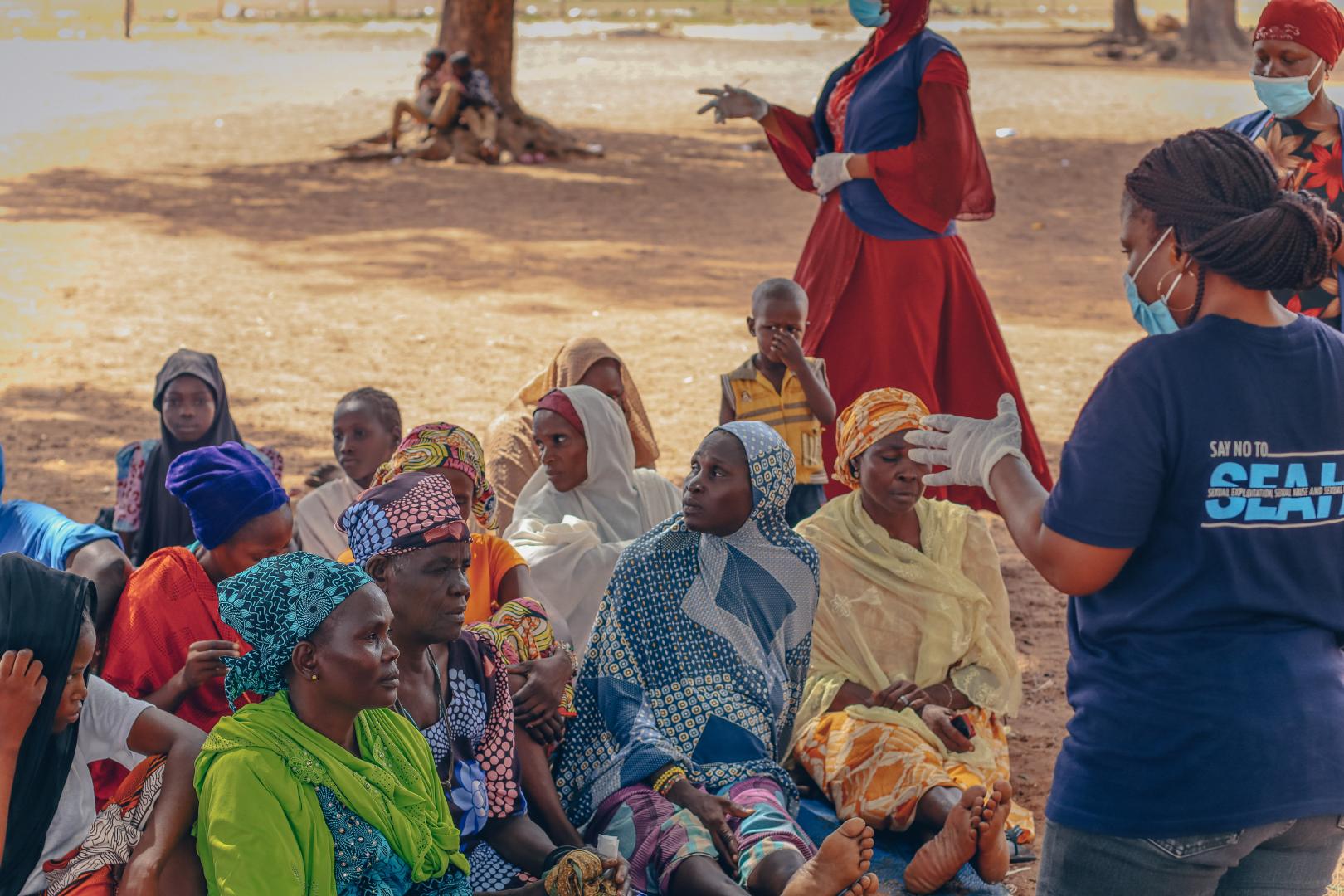 Awareness creation on prevention of Gender-Based Violence in one of the IDP camps in Adamawa state. © Kingsley Igwebuike/WHO