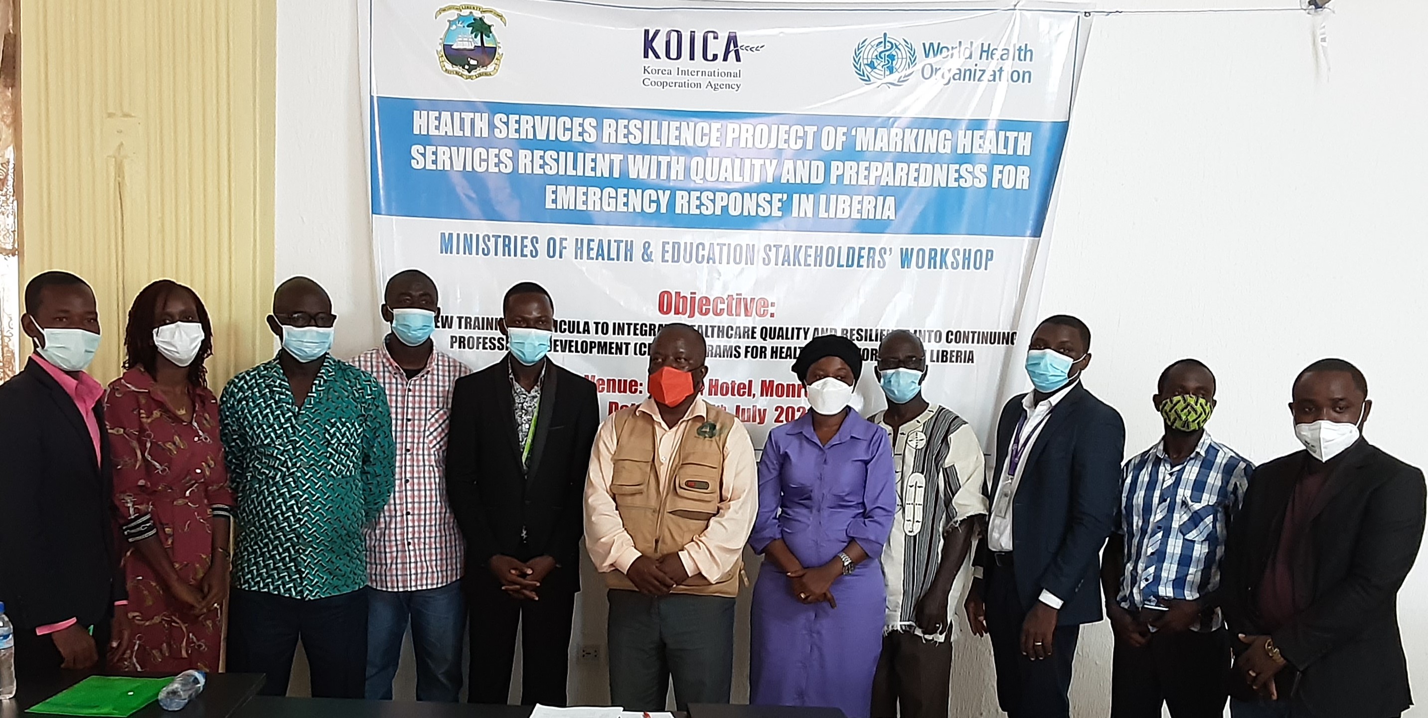 Group photo of in person participants during the stakeholders workshop in Monrovia 