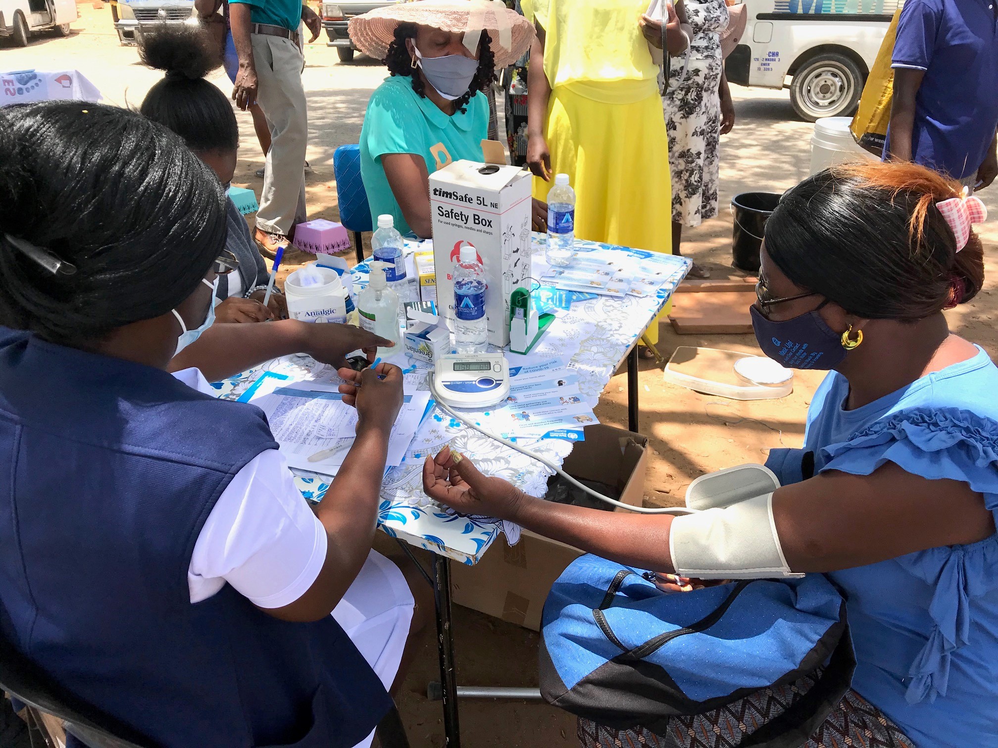 Patient being screened for diabetes 