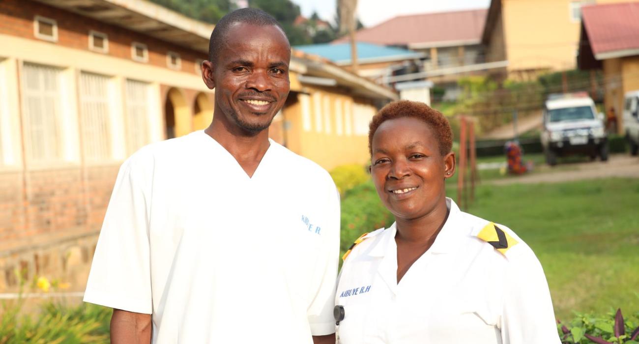 Justin Ndangamira, Emergency Unit Manager and Francoise Uwamariya, GBV Officer at Kibuye Hospital