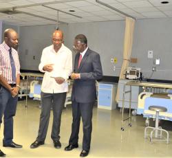 WHO Representative, Dr. Charles Sagoe-Moses, visit to one of the hospitals in Windhoek  prepared to treat mild to severe cases of COVID-19