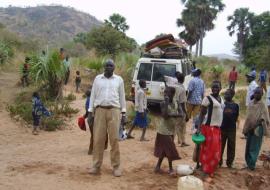 Mr Louise Mokiri Avito during the meningitis outbreak response in 2008 in one of the villages in Torit County