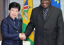 Dr Chan met His Excellency, President of the Republic of Namibia, Dr Hifikepunye Pohamba. The President thanked Dr Chan for WHO’s support to Namibia