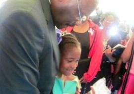 The first 10 year old girl to receive the HPV vaccine in Zimbabwe with Hon. Minister Parirenyatwa