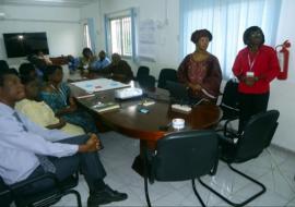 Hannah and Edith making presentation