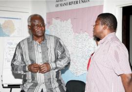 H E President Ernest Bai Koroma and Dr Mufunda WHO Representative WHO/Saffea Gborie