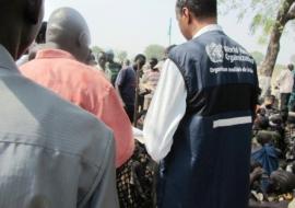 ﻿WHO staff and ministry of health officail conducting a health assessment of the displaced people in Pibor county, Jonglei state﻿