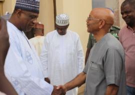 Governor of Yobe welcoming WR to Yobe Government House in Damaturu