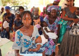 Breastfeeding mothers at a health facility during WB week