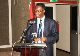 Dr. Charles Sagoe-Moses deliverng the key message on the occassion