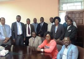 Ministry of Health, WHO Country Office staff and the Tobacco control experts from WHO AFRO following a meeting with the Permanent Secretary and seniour officials at Ministry of Agriculture