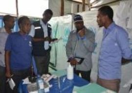 WHO rapid assessment team at Kule Refugee Camp.