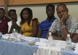 Participants listening to a demonstration of teaching methods