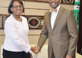 Dr Moeti, Directrice régionale de lOMS, et Dr Adesina, Président de la Banque Africaine de Développement