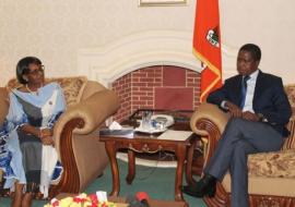 Dr Moeti discusses WHO support with Zambia’s President Lungu