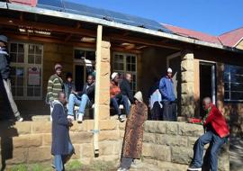 01 Young men queue for Voluntary Medical Male Circumcision at Scott Hospital, Morija