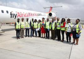 Participants at the Airport for hands on training