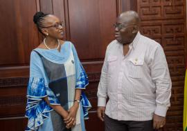 Dr Moeti with President Akufo-Addo